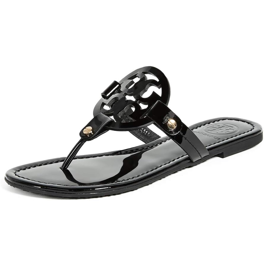 Tory Burch Black Patent Miller Sandals